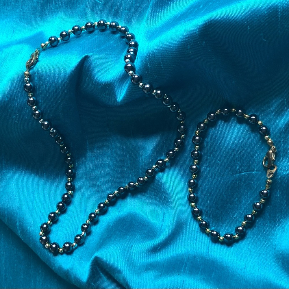 Hematite Necklace and a Bracelet